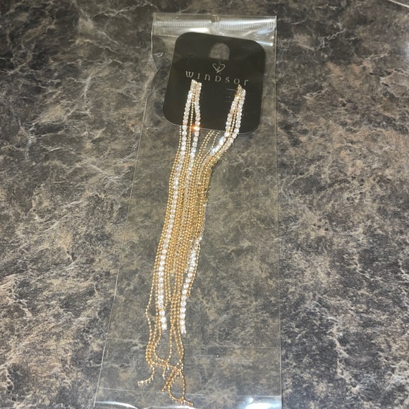 Gold long earrings - Picture 1 of 2